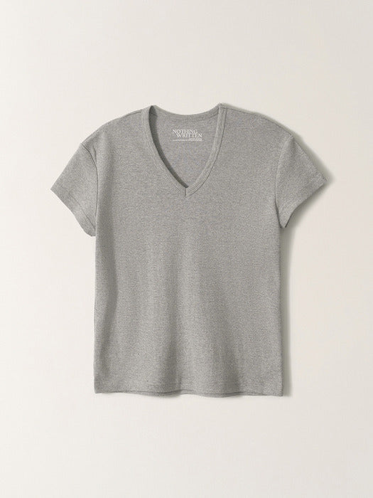 Nothing Written 90s V-Neck T-Shirt (Gray)