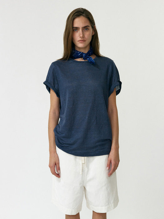 Nothing Written Sunny Round T-Shirts (Washed Blue)