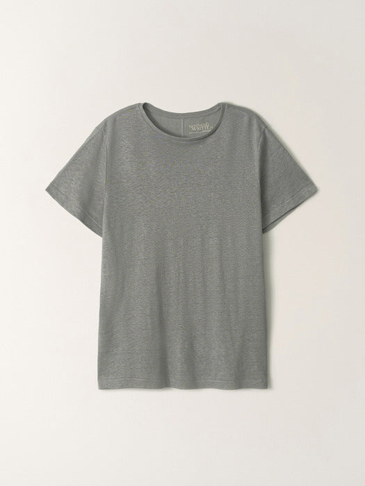 Nothing Written Sunny Round T-Shirts (Grayish Blue)
