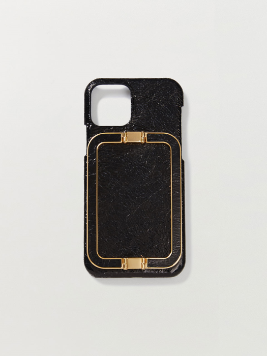 [EENK] Phone Case Liney Wrinkle Black