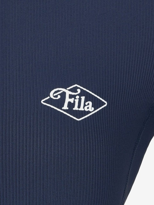 Ribbed Stretch Half-Zip Short-Sleeve Swimwear_FS2RTH2454F_DNA