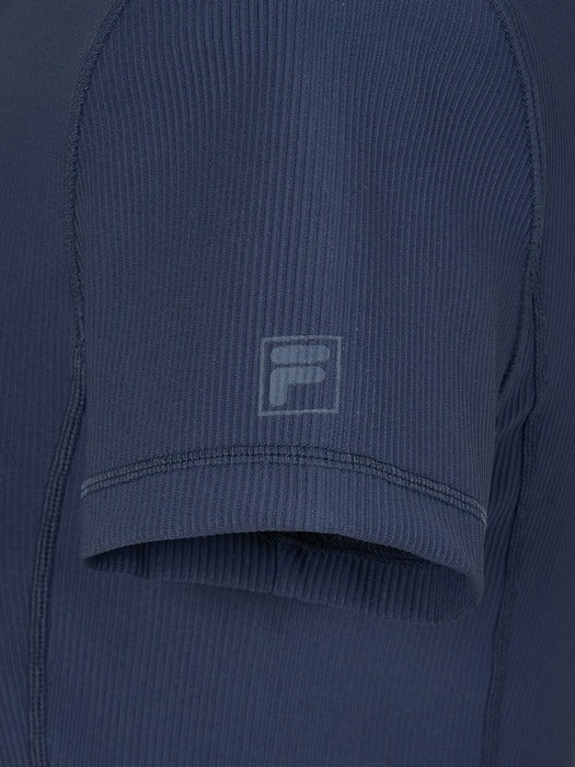Ribbed Stretch Half-Zip Short-Sleeve Swimwear_FS2RTH2454F_DNA