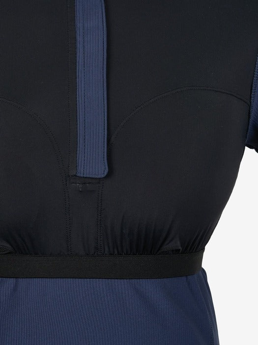Ribbed Stretch Half-Zip Short-Sleeve Swimwear_FS2RTH2454F_DNA