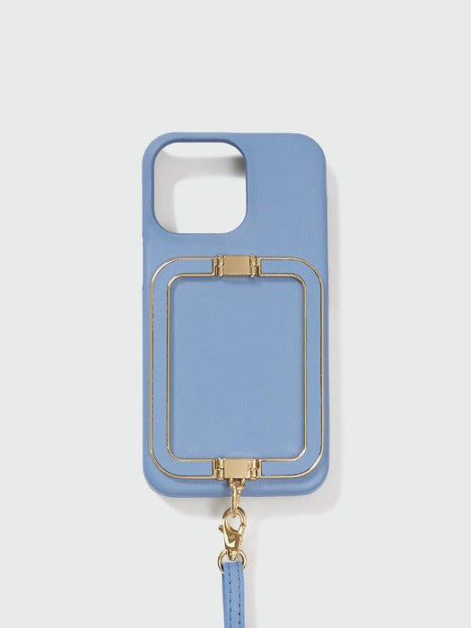 Eenk Phone Case with Leather Strap Cream Blue