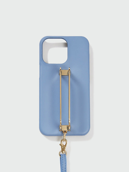 Eenk Phone Case with Leather Strap Cream Blue