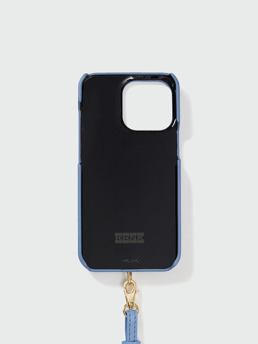 Eenk Phone Case with Leather Strap Cream Blue