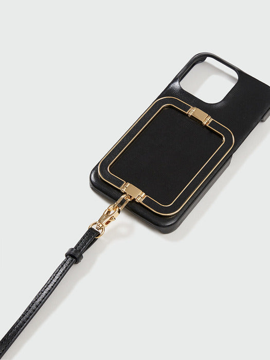 Eenk Phone Case with Leather Strap Smoke Black
