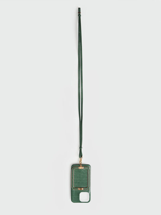 Eenk Phone Case with Leather Strap Forest Green