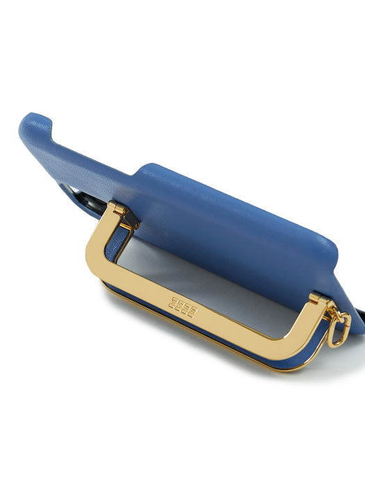 [EENK] Phone Case with Leather Strap Liney Blue