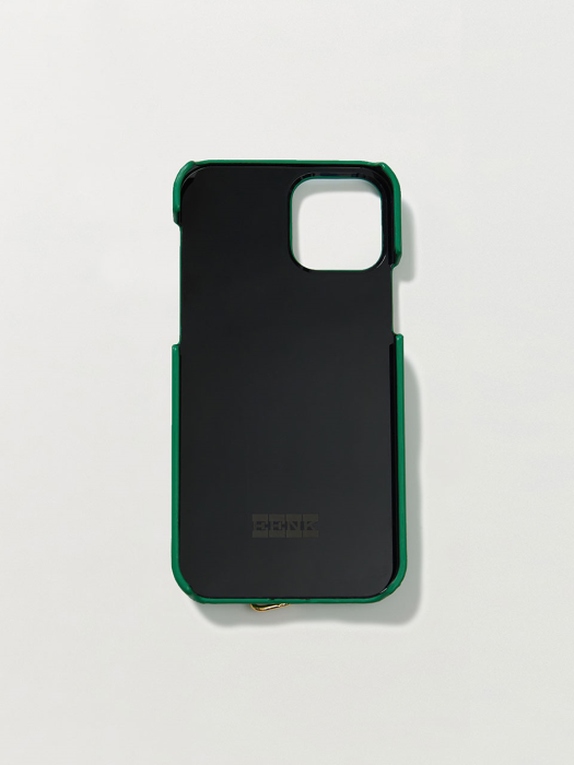 [EENK] Phone Case with Leather Strap Liney Green