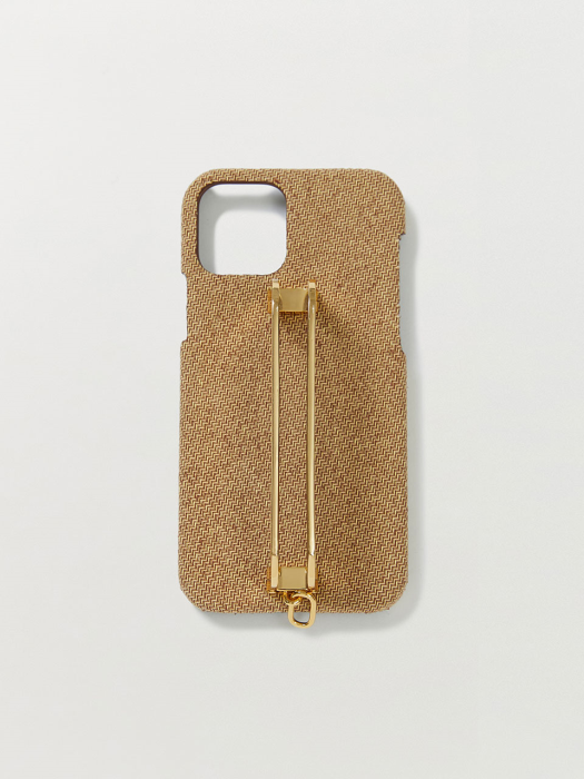 [EENK] Phone Case with Leather Strap Liney Camel