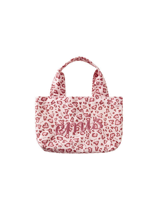 [emis] LOGO LEOPARD TOTE BAG-PINK