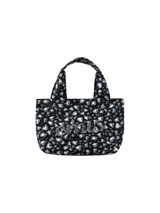 [emis] LOGO LEOPARD TOTE BAG-BLACK