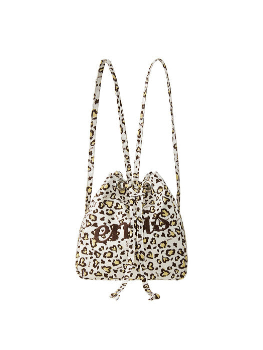 [emis] LOGO LEOPARD STRING BACKPACK-IVORY