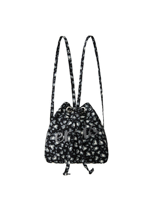 [emis] LOGO LEOPARD STRING BACKPACK-BLACK