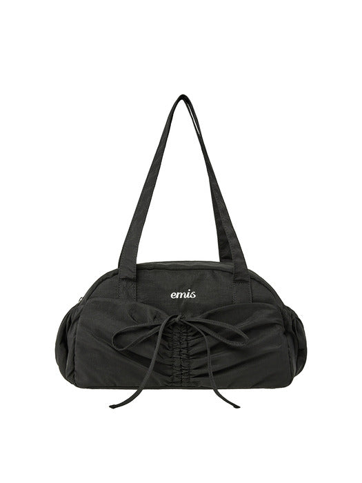 [emis] NYLON SHIRRING POCKET DUFFLE BAG-BLACK