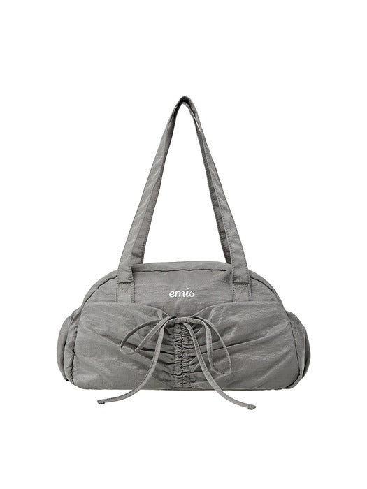 [emis] NYLON SHIRRING POCKET DUFFLE BAG-GRAY