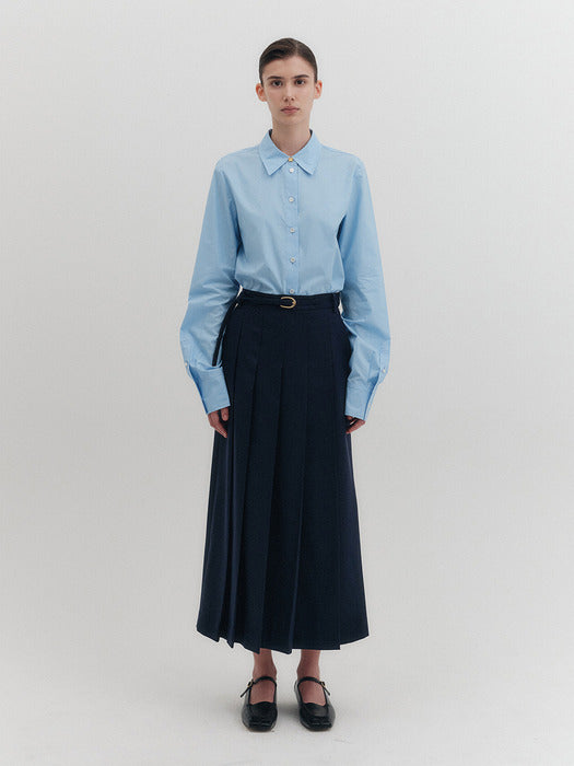 Eenk Pleated Skirt - Navy