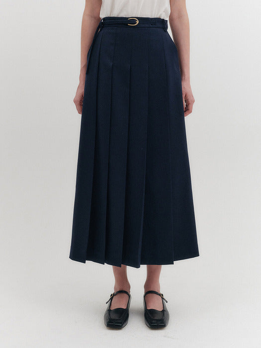 Eenk Pleated Skirt - Navy