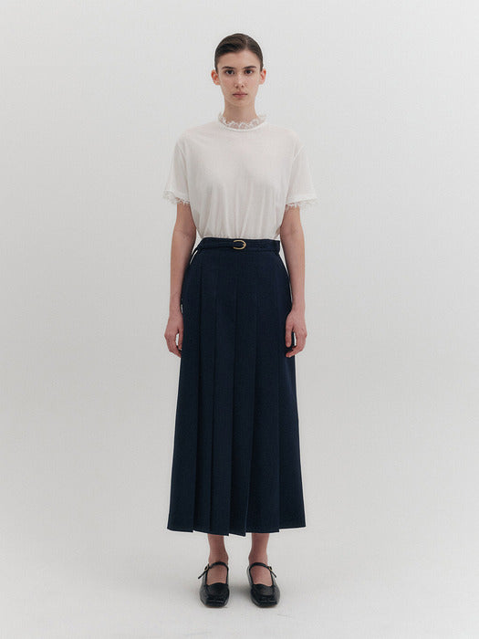 Eenk Pleated Skirt - Navy