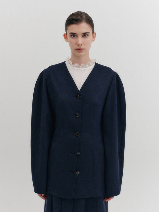 Eenk Oversized Hourglass Jacket - Navy