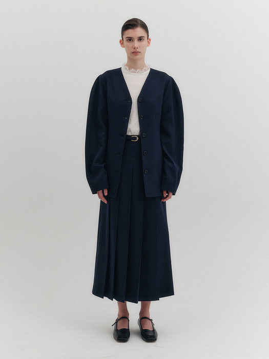 Eenk Oversized Hourglass Jacket - Navy