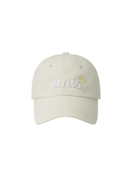 Emis Lettering Logo Ball Cap-Ivory