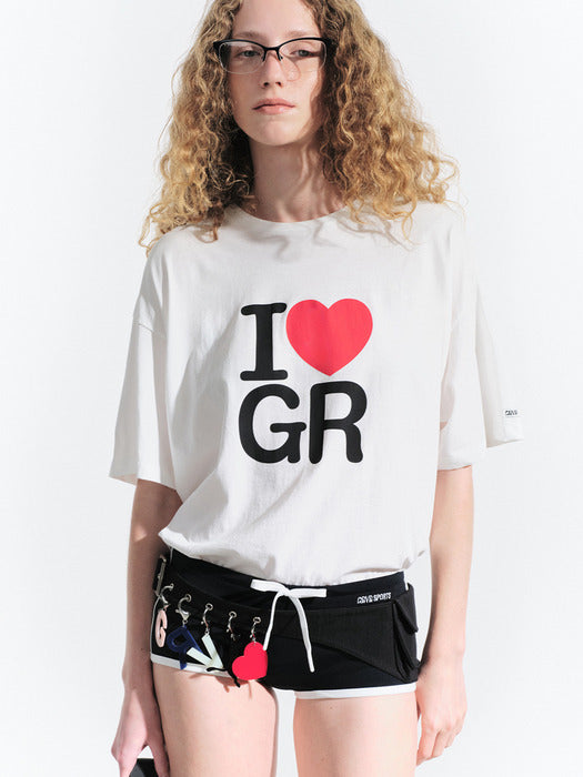 [grove] 25Hs I Love GR T-Shirt Over-Fit (Ivory)