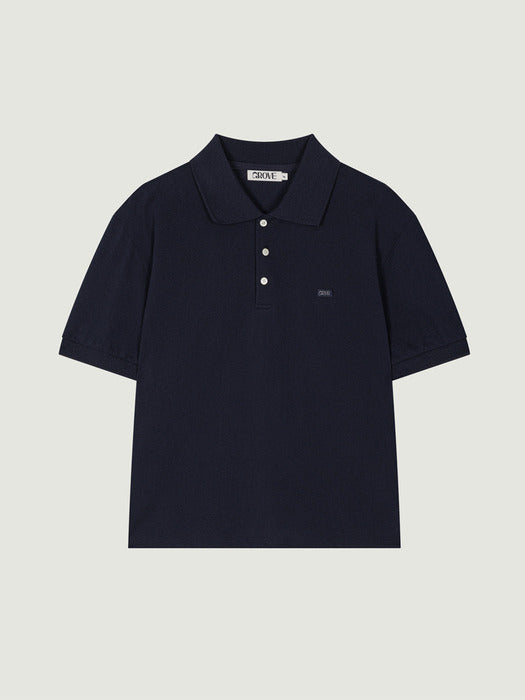 Grove 25Hs Pia Collar Pique Shirt (Navy)