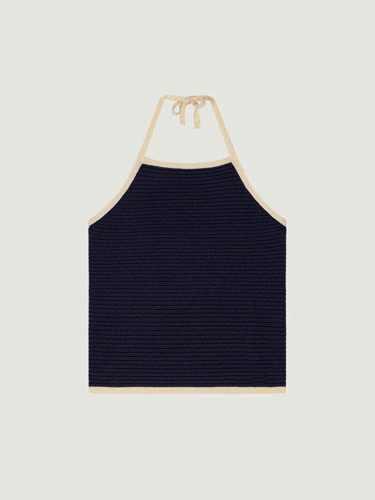 Grove 25Hs Airy Halterneck Top (Navy)
