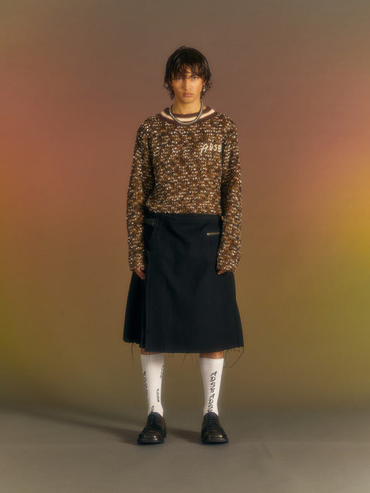 [andersson bell] WINGS CREW-NECK SWEATER atb1033m(BROWN)