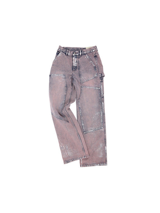 [andersson bell] WAX COATED CARPENTER WIDE-LEG JEANS apa685m(DUST PINK)
