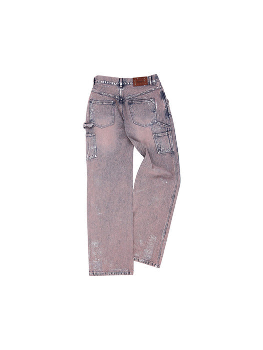 [andersson bell] WAX COATED CARPENTER WIDE-LEG JEANS apa685m(DUST PINK)