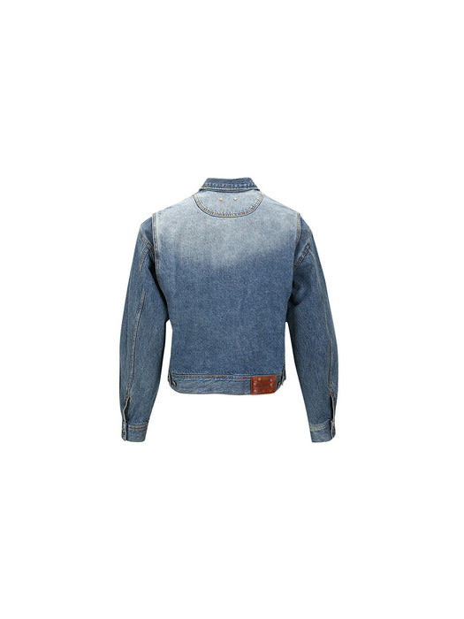 [andersson bell] WAVE DENIM BOMBER JACKET awa570m(WASHED BLUE)