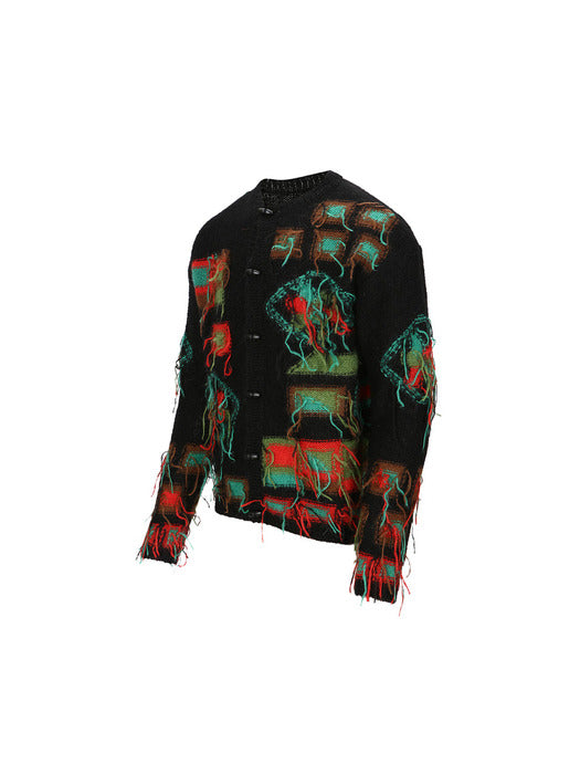 [andersson bell] VILLAGE INTARSIA CARDIGAN atb1006m(BLACK)