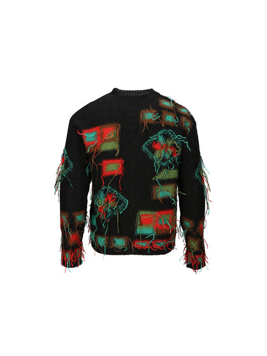 [andersson bell] VILLAGE INTARSIA CARDIGAN atb1006m(BLACK)