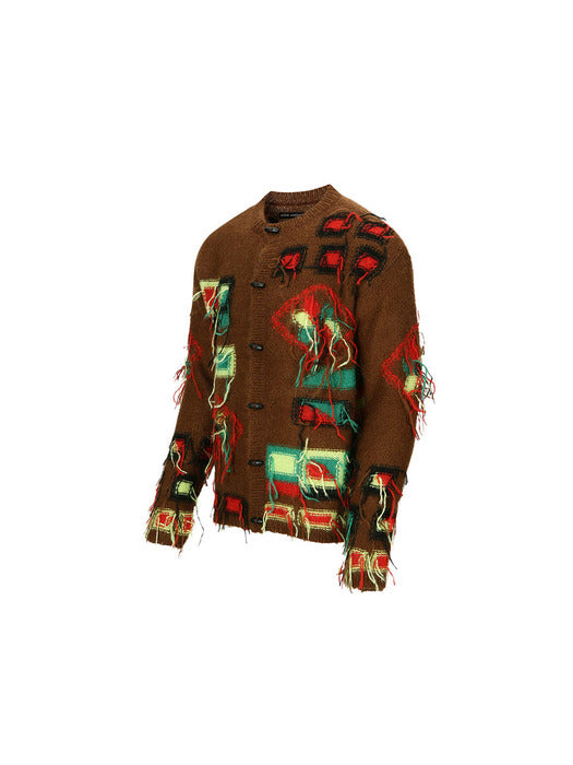 [andersson bell] VILLAGE INTARSIA CARDIGAN atb1006m(BROWN)