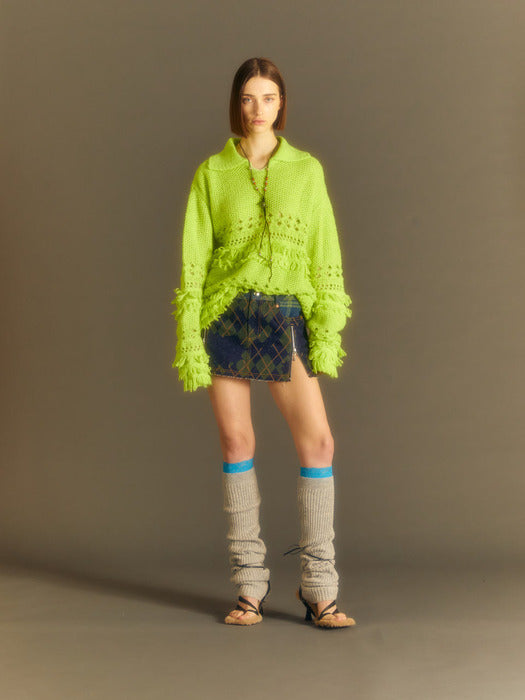 [andersson bell] UNISEX LOCHES POLO SWEATER atb1022u(LIME)