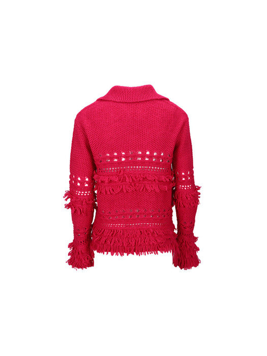 [andersson bell] UNISEX LOCHES POLO SWEATER atb1022u(CHERRY RED)