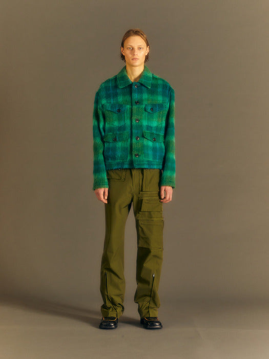 [andersson bell] TOULOUSE WOOL TRUCKER JACKET awa554m(GREEN /BLUE)