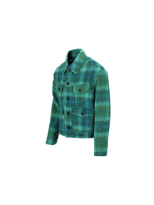 [andersson bell] TOULOUSE WOOL TRUCKER JACKET awa554m(GREEN /BLUE)