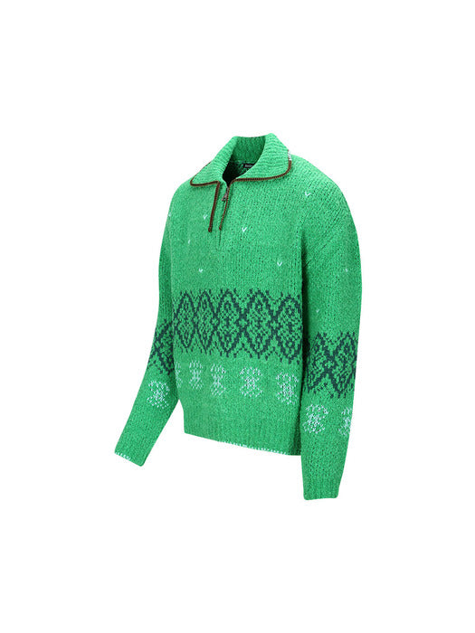 [andersson bell] TETLIN HALF ZIP-UP SWEATER atb1037m(GREEN)