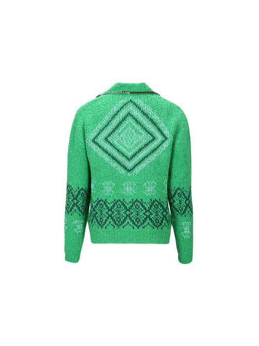 [andersson bell] TETLIN HALF ZIP-UP SWEATER atb1037m(GREEN)