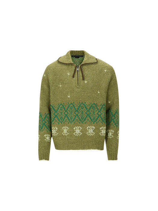 [andersson bell] TETLIN HALF ZIP-UP SWEATER atb1037m(KHAKI)