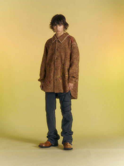 [andersson bell] SANDY BUDDY EMBROIDERY SHIRT atb1009m(CAMEL)