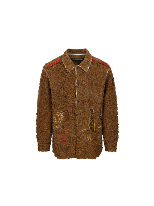 [andersson bell] SANDY BUDDY EMBROIDERY SHIRT atb1009m(CAMEL)