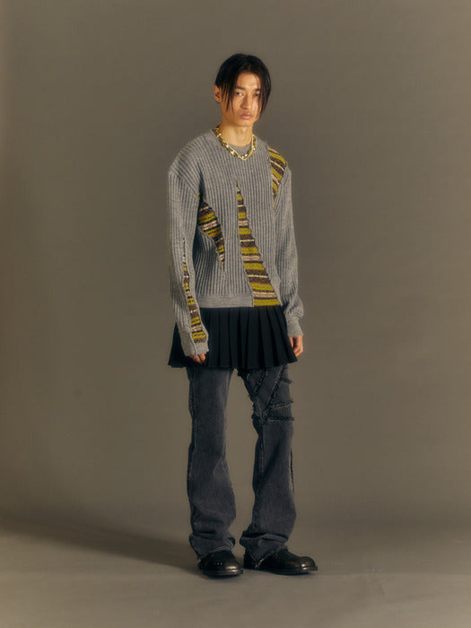 [andersson bell] NORDIC CREW-NECK SWEATER atb1031m(GREY)
