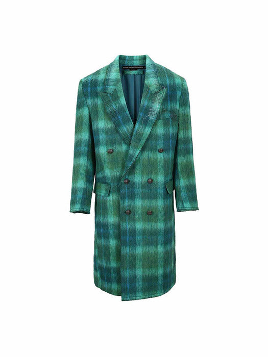 [andersson bell] MORIENS DOUBLE BREASTED COAT awa567m(GREEN/BLUE)