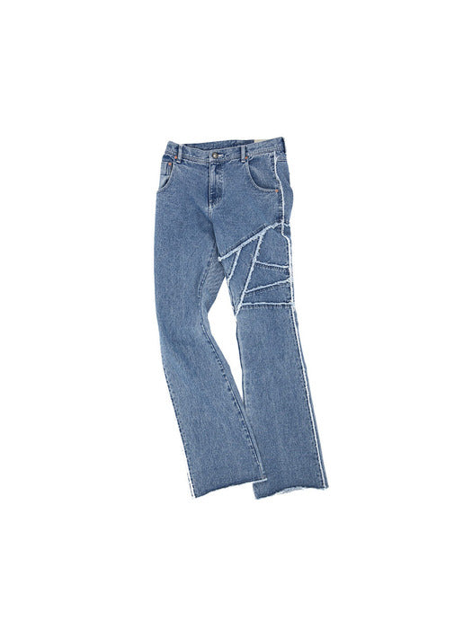 [andersson bell] GHENTEL RAW-CUT FLARE JEANS apa686m(WASHED BLUE)