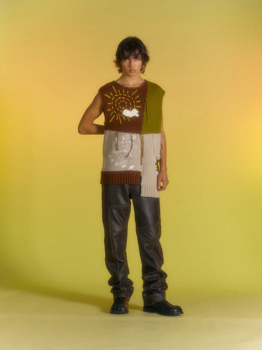 [andersson bell] FREAK ADSB WOOL VEST atb1029m(BROWN)